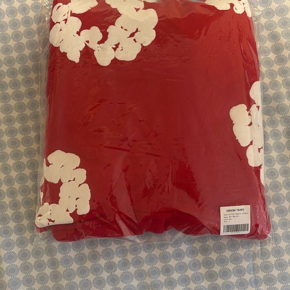 Denim Tears Cotton Wreath Hoodie Red Size Large